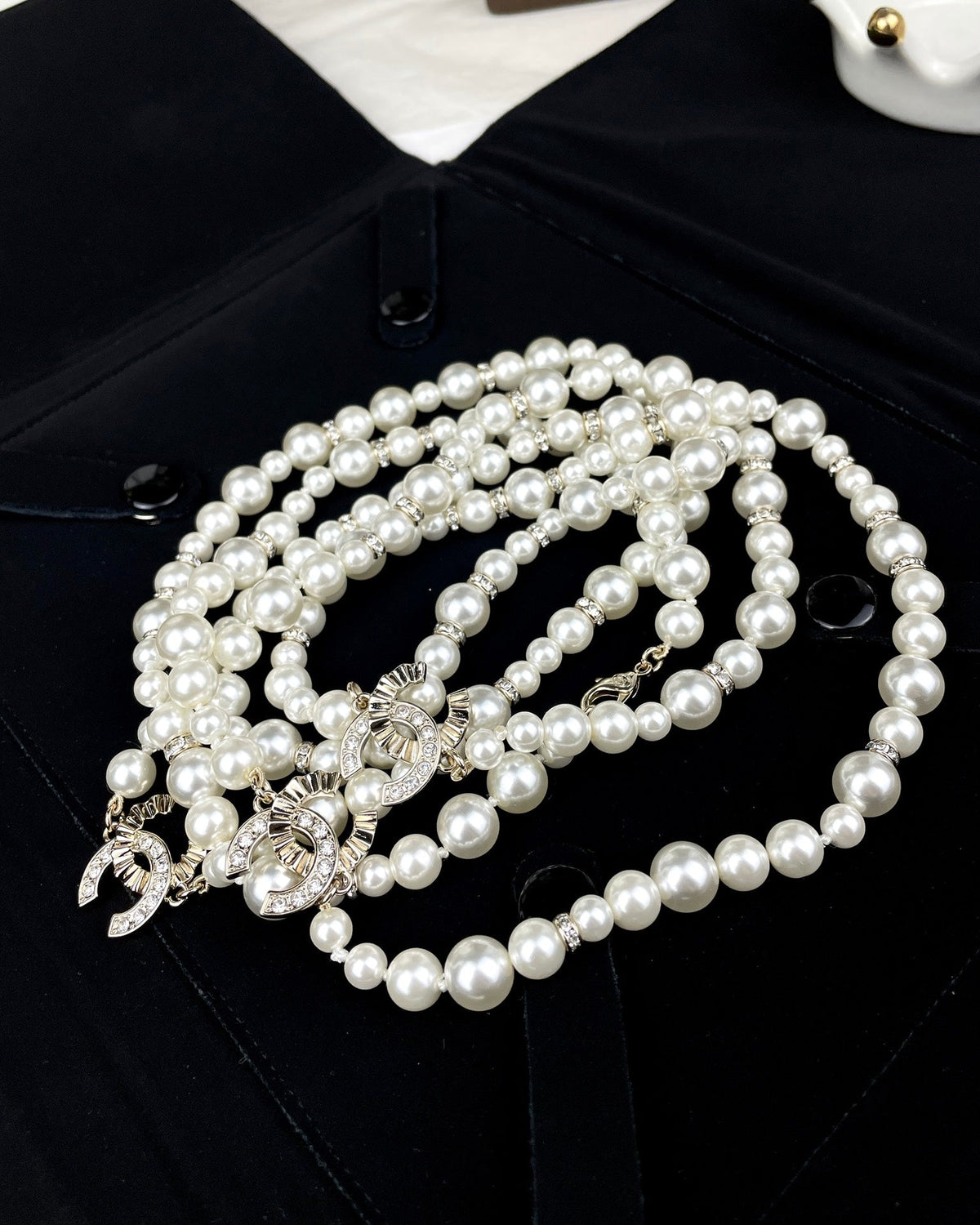 18K CC Pearls Long Necklace