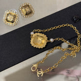 18K CC 25K Cube Pearl Choker Necklace