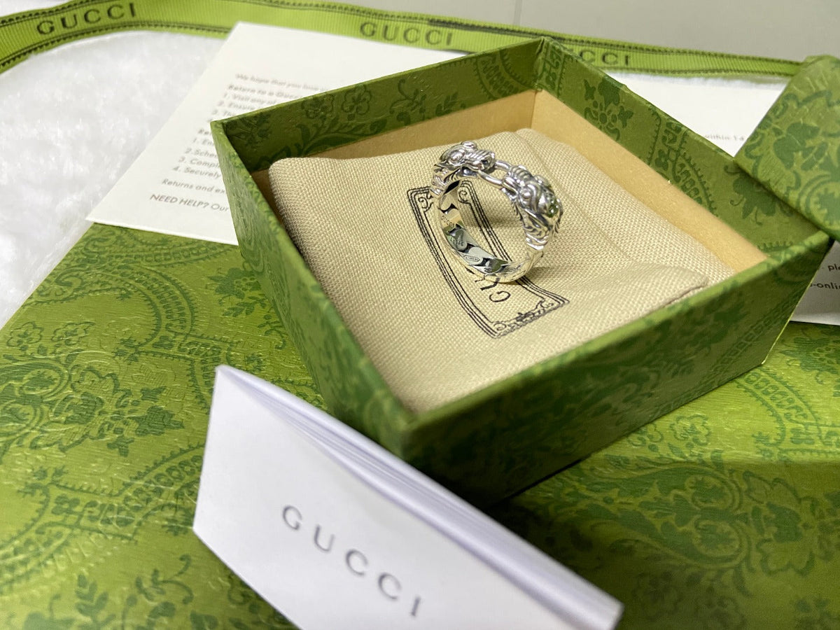 GG Tiger Head Chain Ring