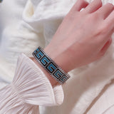 GG Cube Green Wide Bracelet