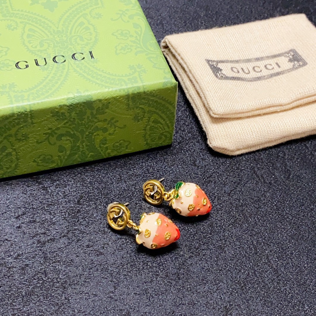 18K GG Strawberry Earrings