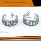 18K Louis Pave Diamond Hoop Earrings