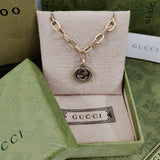 18K GG Striped Pendant Bracelet