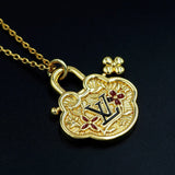 18K Louis Vintage Lock Gold Necklace