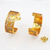 18K Louis Pave Diamond Hoop Earrings