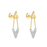 18K Louis Volt Upside Down Earrings